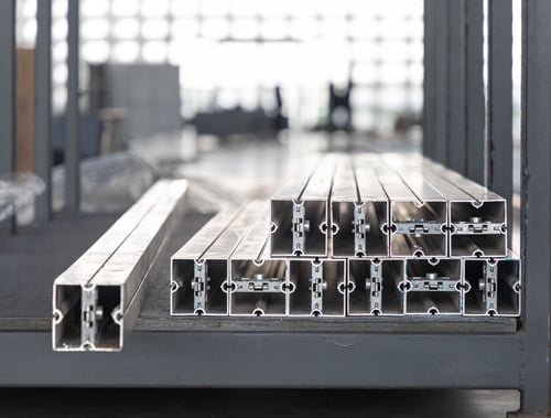 steel bars on a construction site