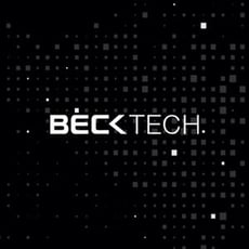 white beck tech logo black background