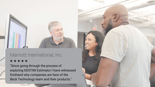 Marriott International quote with Beck Tech employees in the background
