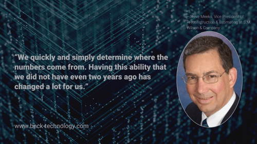Steve Meeks from S.M. Wilson Construction Company headshot and quote about using DESTINI Estimator construction estimating software. 