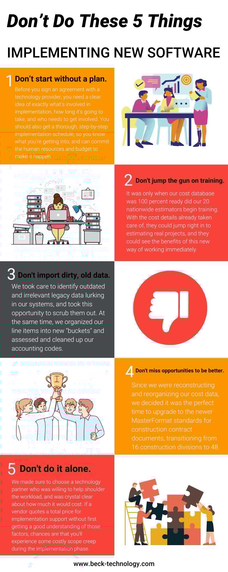 Dont Do These Five Things Implementation Infographic