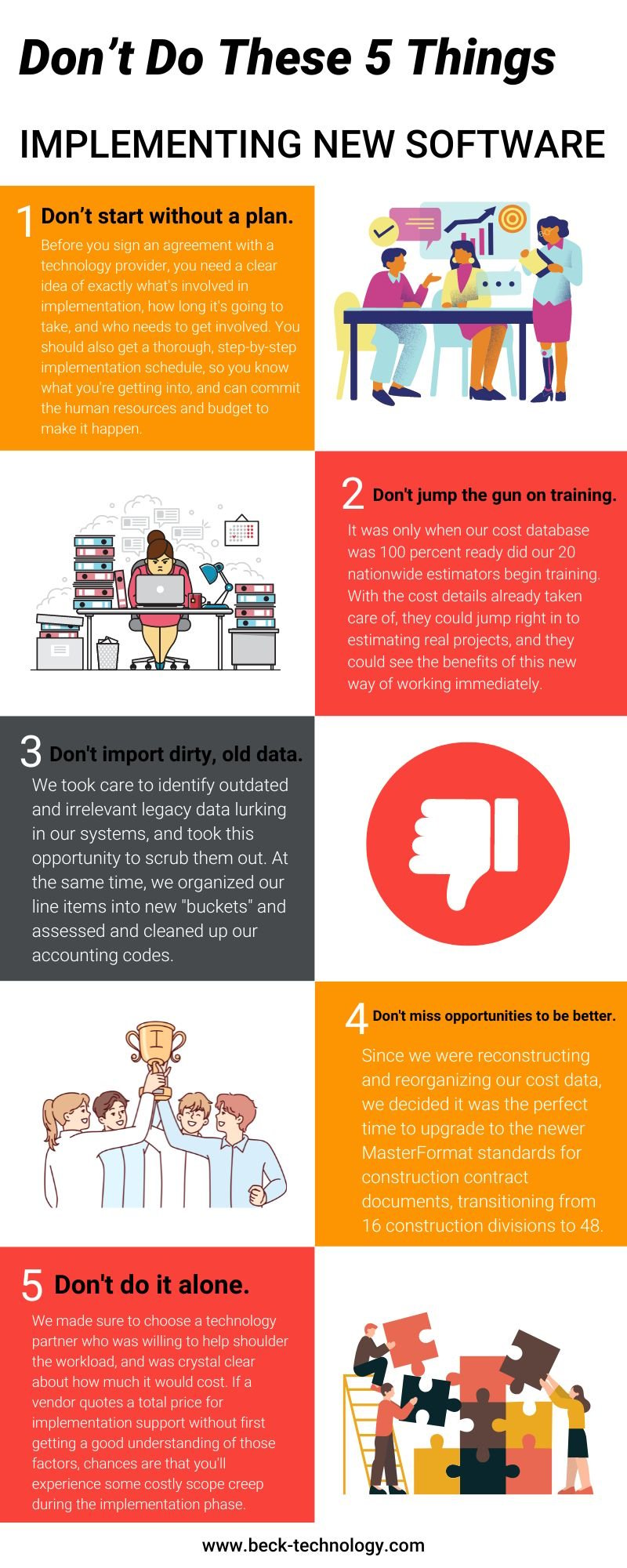 Dont Do These Five Things Implementation Infographic