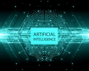 Digital effects with the text "Artificial Intelligence"