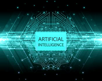 Digital effects with the text "Artificial Intelligence"