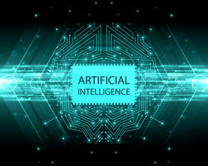 Digital effects with the text "Artificial Intelligence"