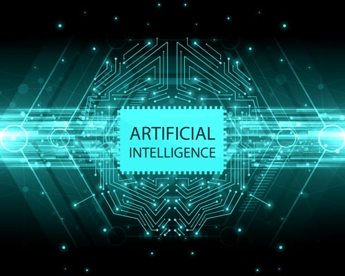 Digital effects with the text "Artificial Intelligence"