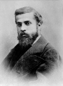 black and white image of Spanish architect Antoni Gaudí