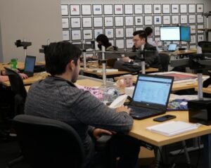 people working in the Beck Technology office
