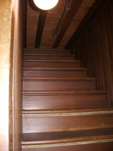 staircase in Winchester Mystery House that leads to the ceiling