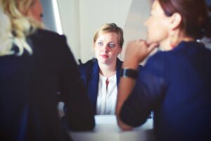 Three women at work