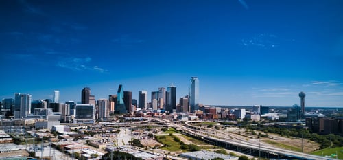 wide shot of downtown Dallas, Texas