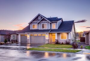 large home against an evening sky