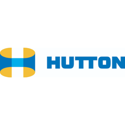 Blue and Yellow Hutton logo