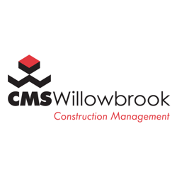 Red and black CMS Willowbrook Construction Management logo