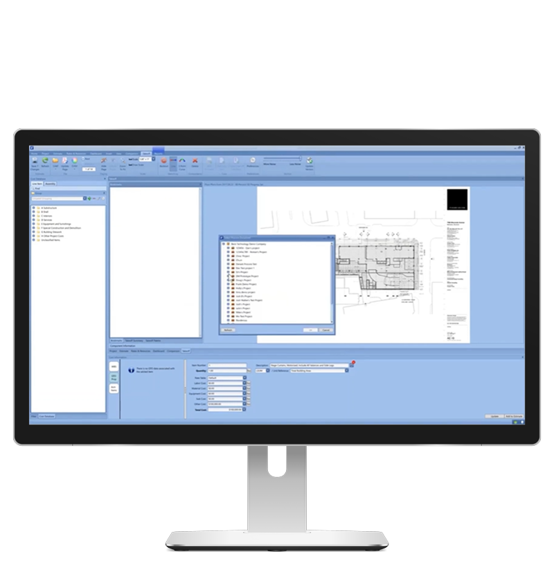 Screenshot of Procore documents inside of DESTINI Estimator